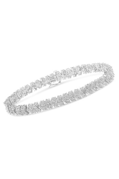 2.0 Cttw Diamond Miracle-Set Nested Chevron Link 7" Tennis Bracelet